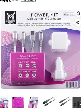 Members Mark Power Kit With Lightning Connector